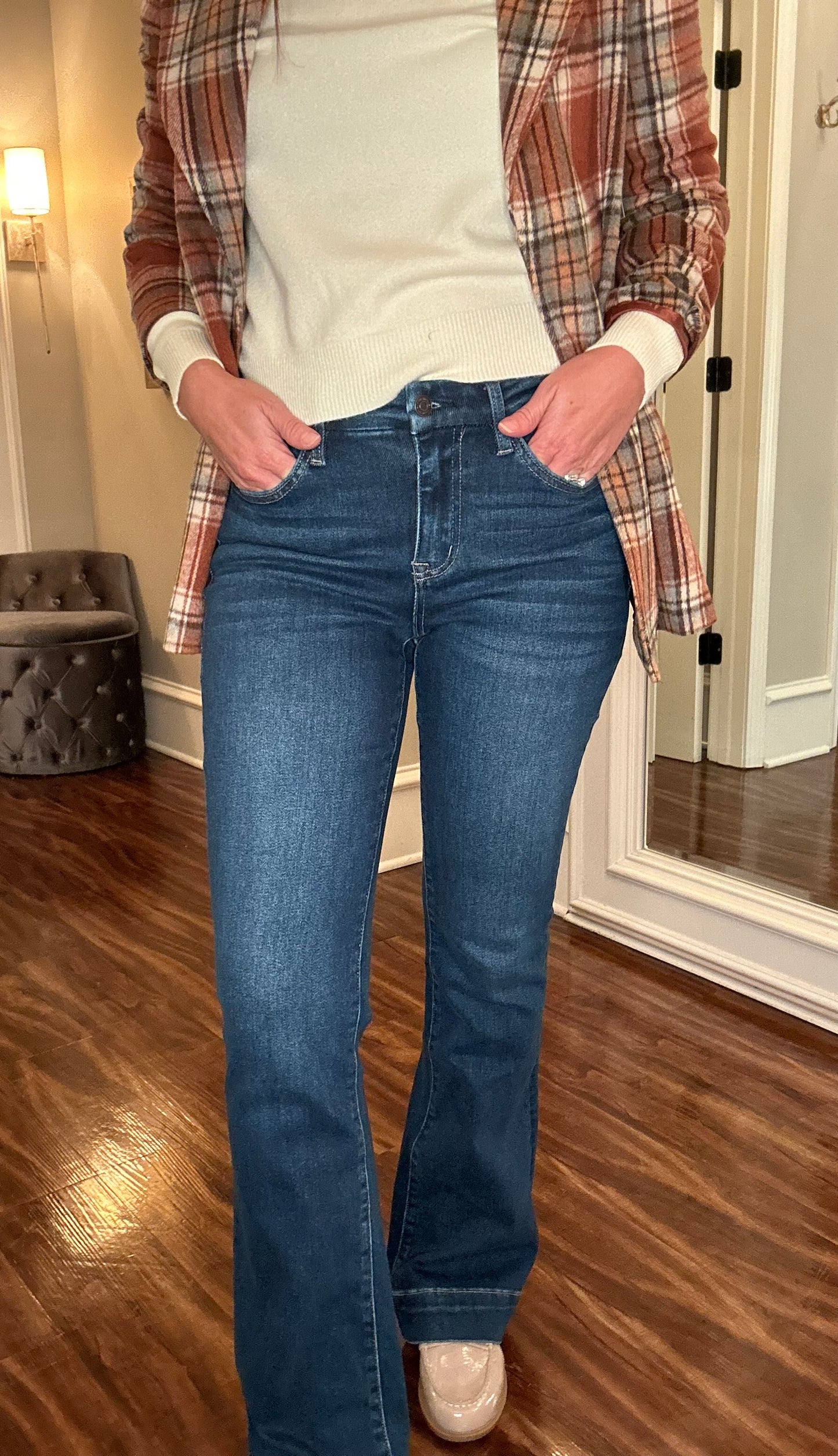 FLYING MONKEY BLUE ELEMENT HIGH RISE BOOTCUT JEAN 10.16