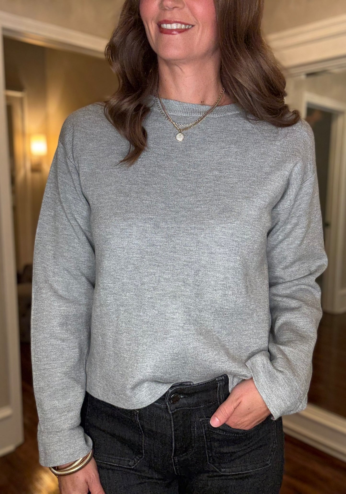 YEST BRENNA CONTRAST TRIM SWEATER 7.30