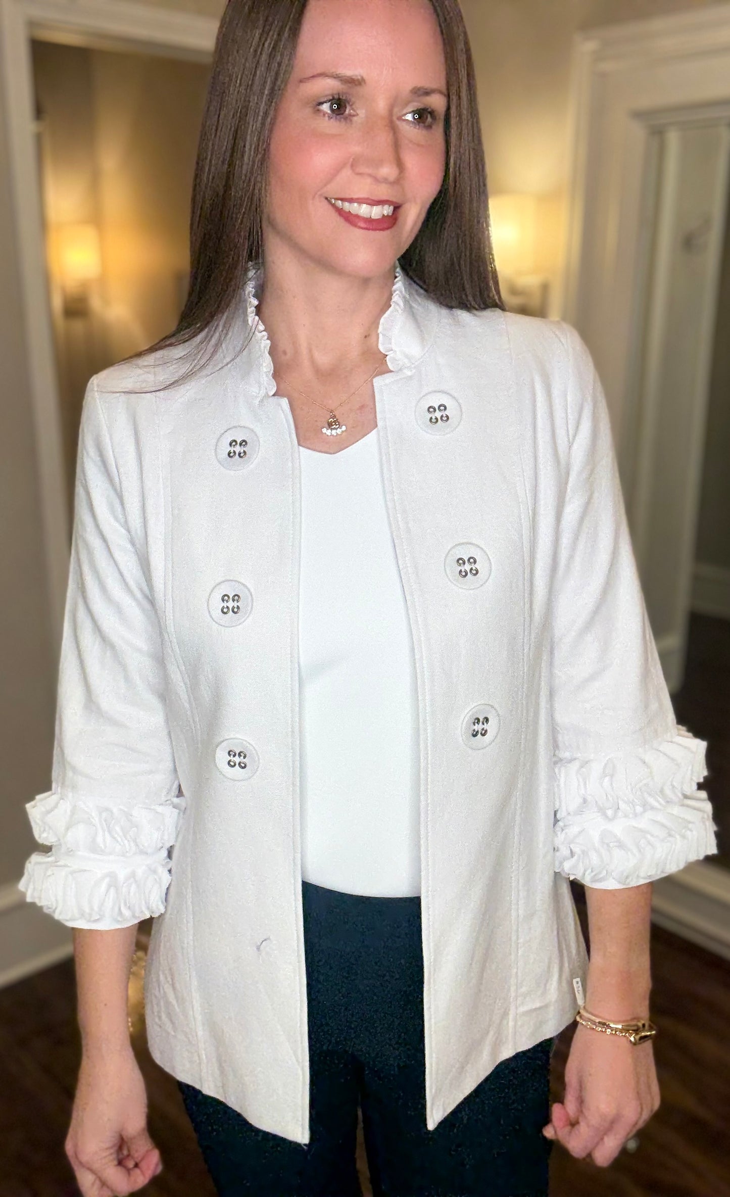 MULTIPLES 3/4 SLEEVE STAND COLLAR JACKET (multiple colors) 12.17