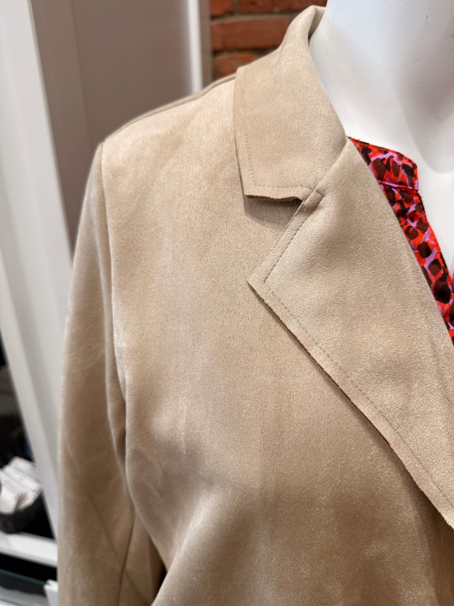 EXTENDED SIZE FAUX SUEDE JACKET