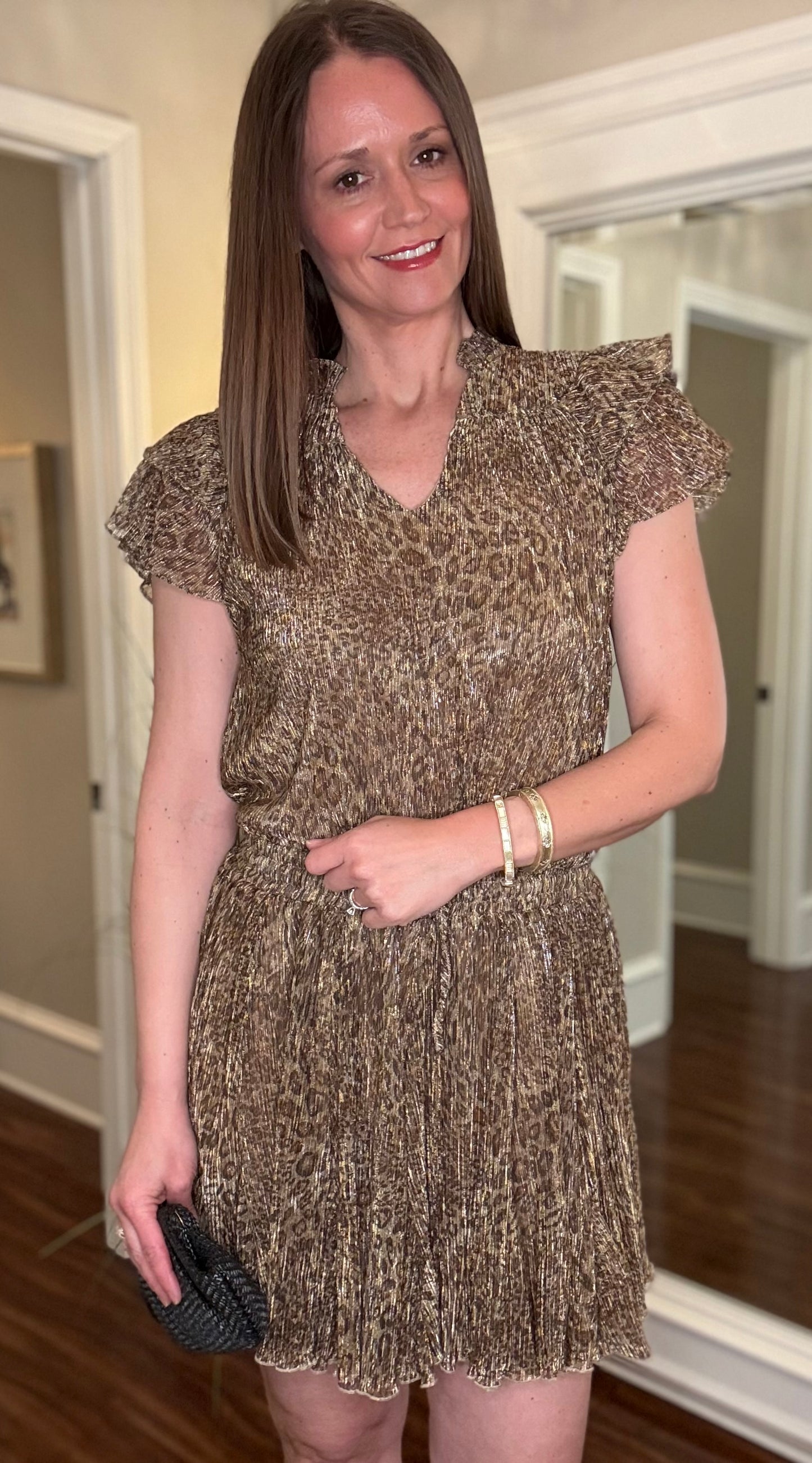 MOLLY BRACKEN S/SLV LEOPARD TOP 3.18