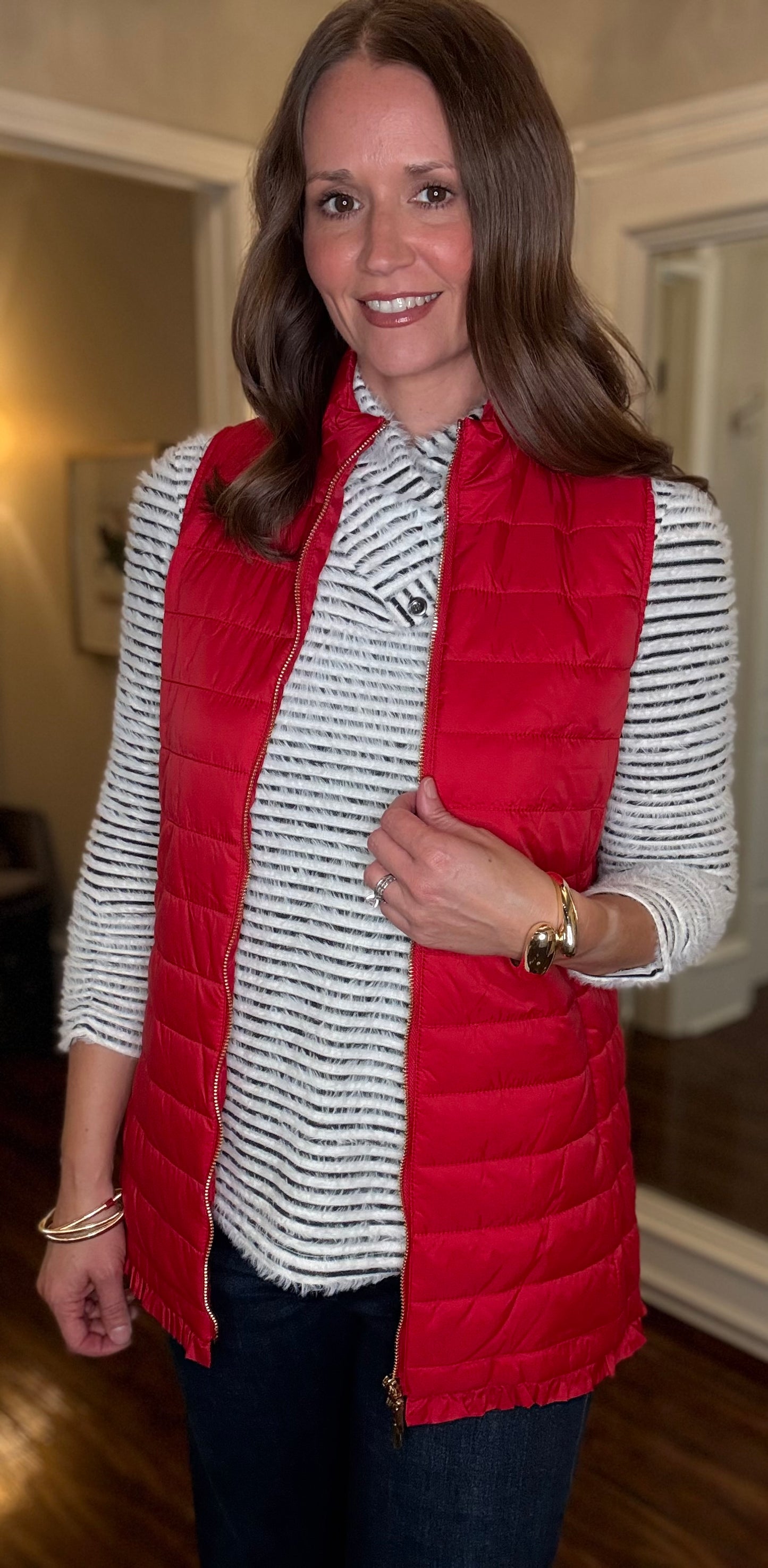 MULTIPLES QUILTED LONG VEST (multiple colors) 10.13