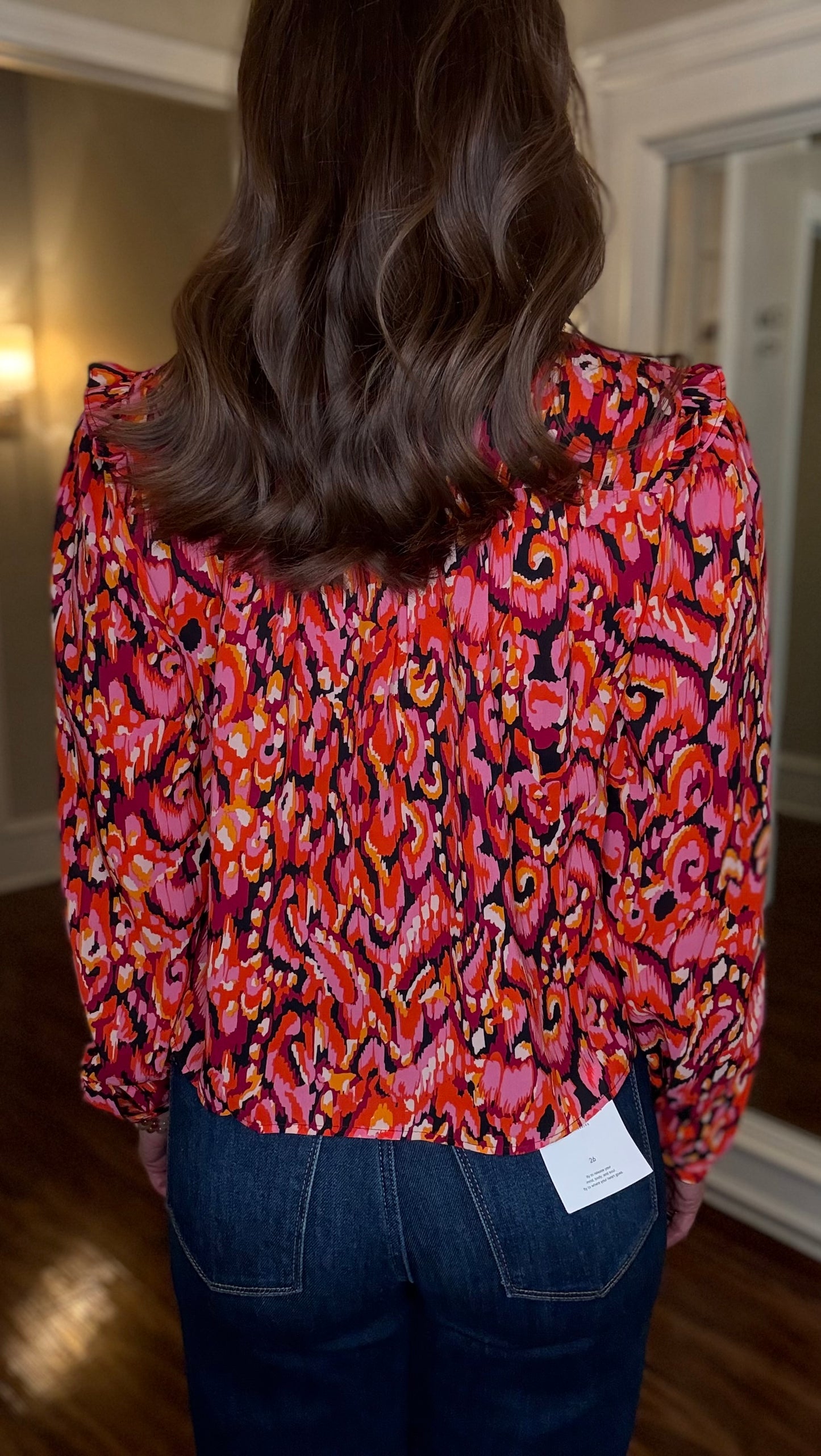 PINCH PRINTED PINTUCK TOP 7.30