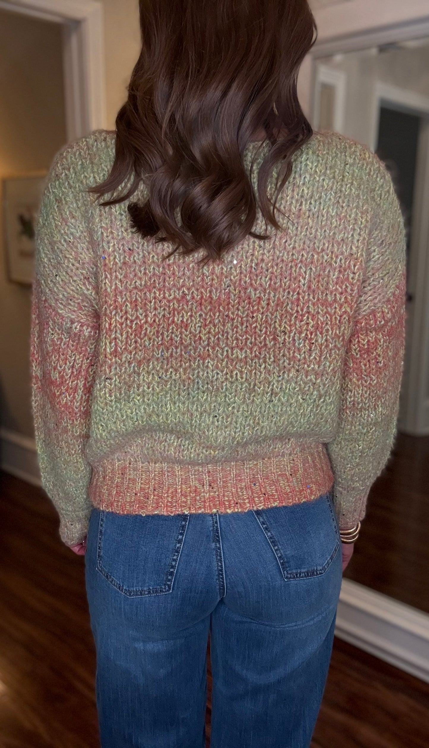 MOLLY BRACKEN LIME GREEN SWEATER WITH SPARKLE 8.15