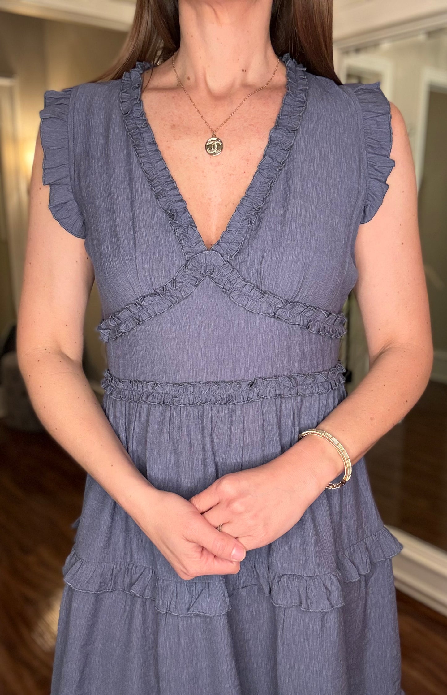 PINCH RUFFLE DETAIL MINI DRESS 3.25