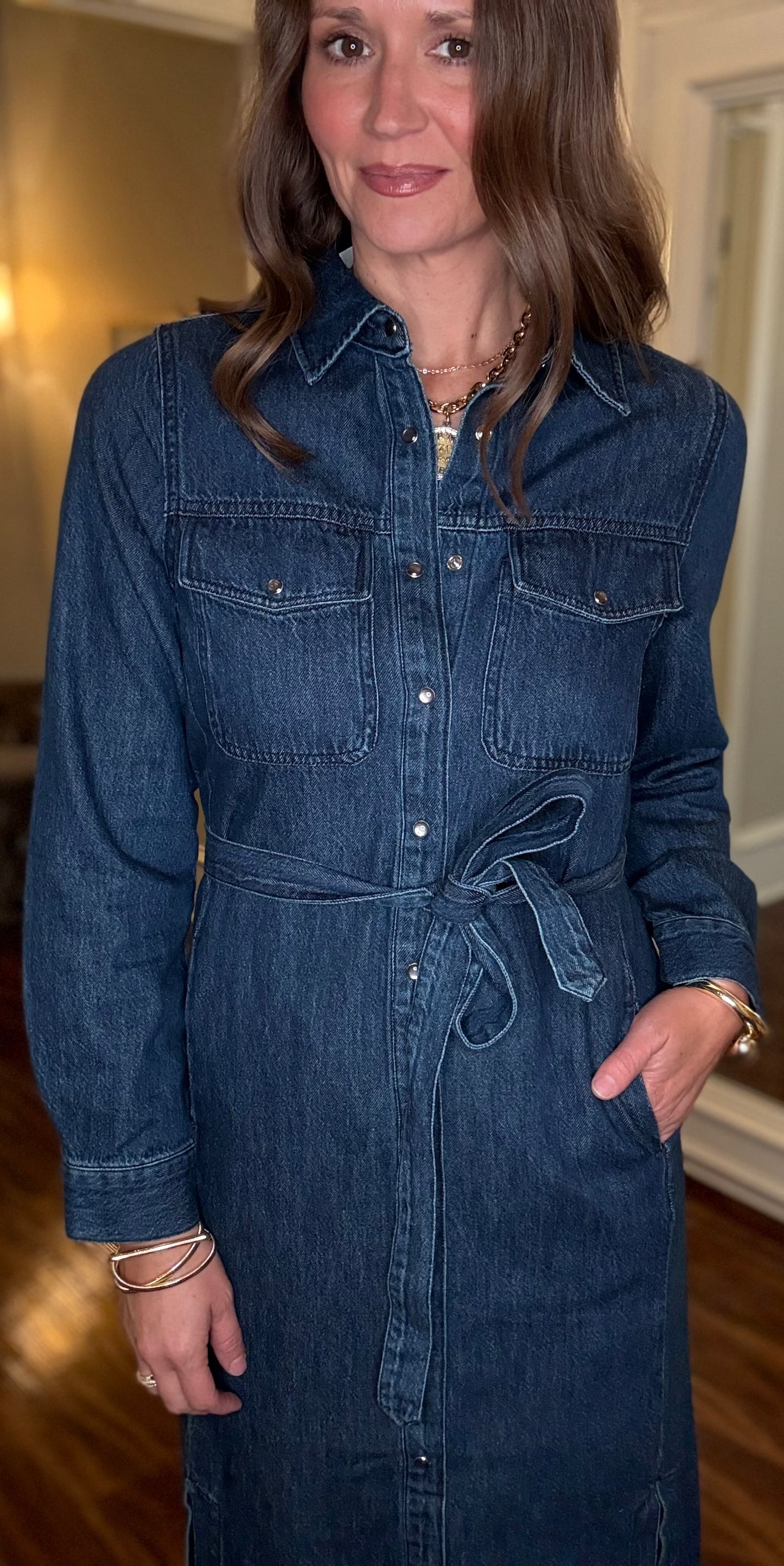 VELVET HEART DENIM MIDI DRESS 10.13