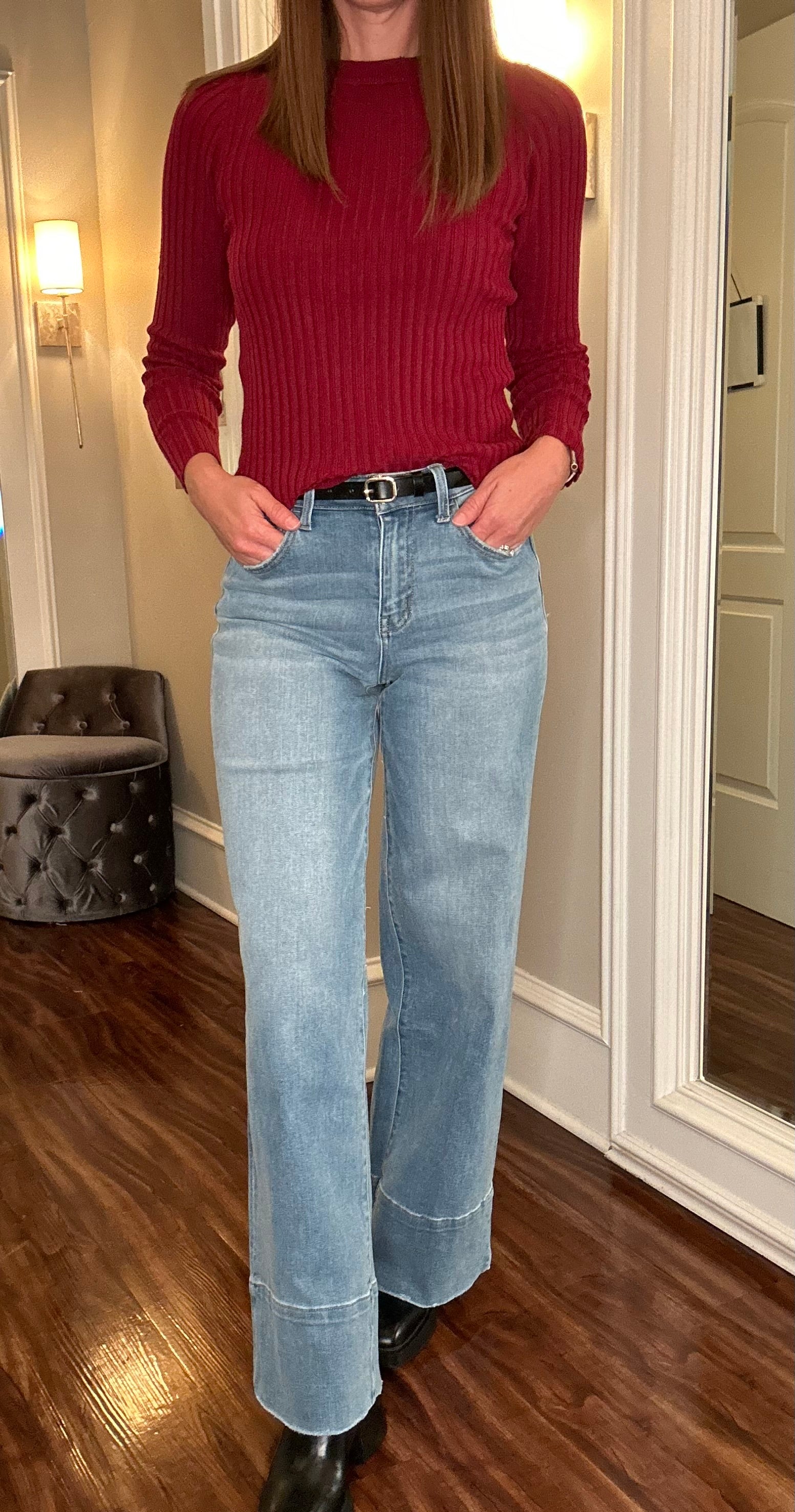 VERVET HIGH RISE A LINE WIDE LEG - Main Image