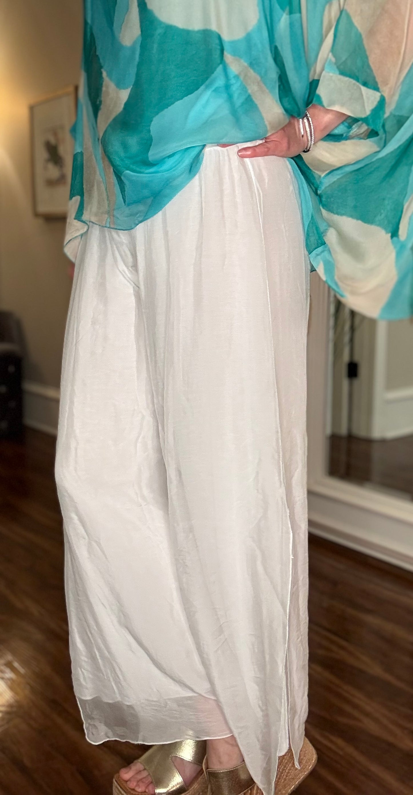 LOOK MODE SIDE SLIT SILK PANT (multiple colors) 3.25