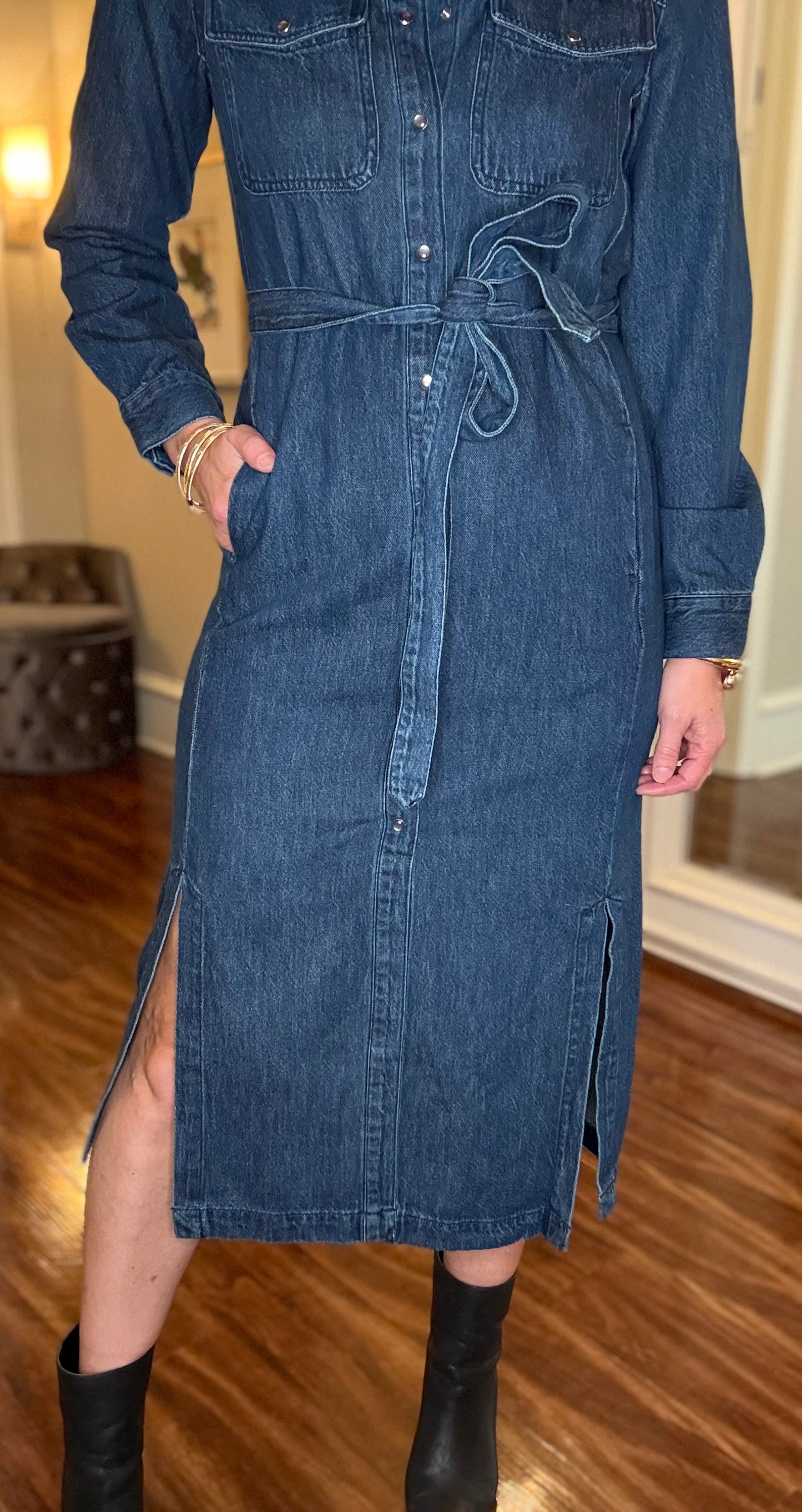 VELVET HEART DENIM MIDI DRESS 10.13
