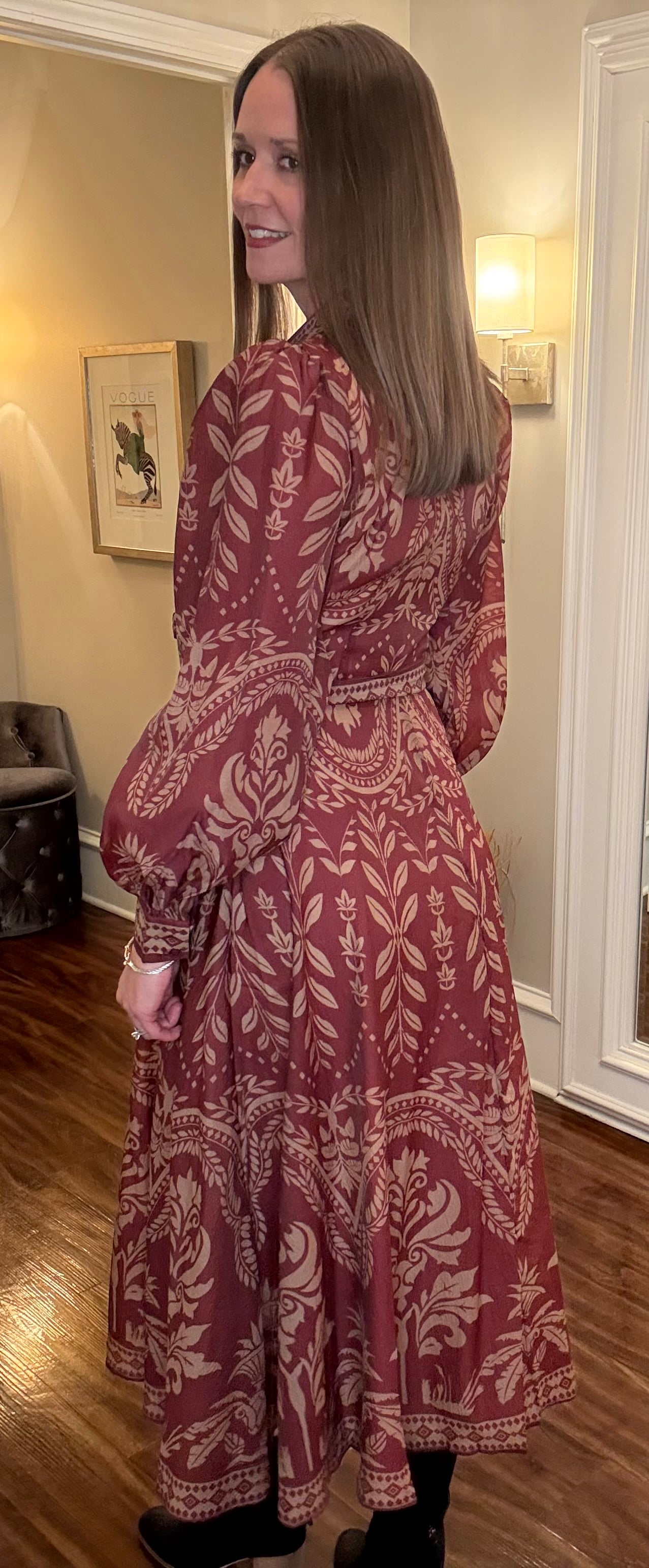 FLYING TOMATO WOVEN MIDI DRESS 10.25