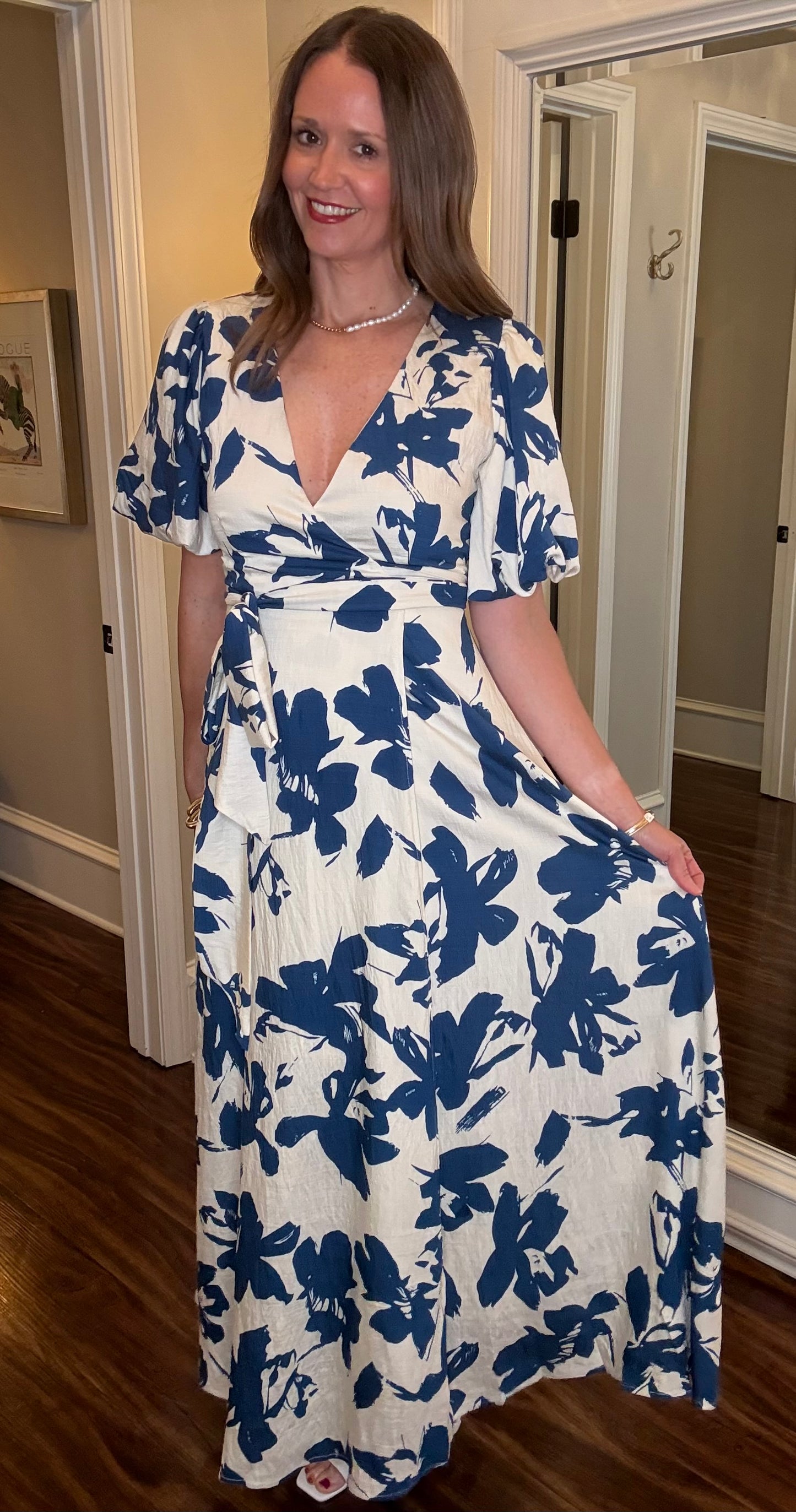 URBAN DAISY FLORAL PRINT PUFF SLEEVE DRESS 5.28