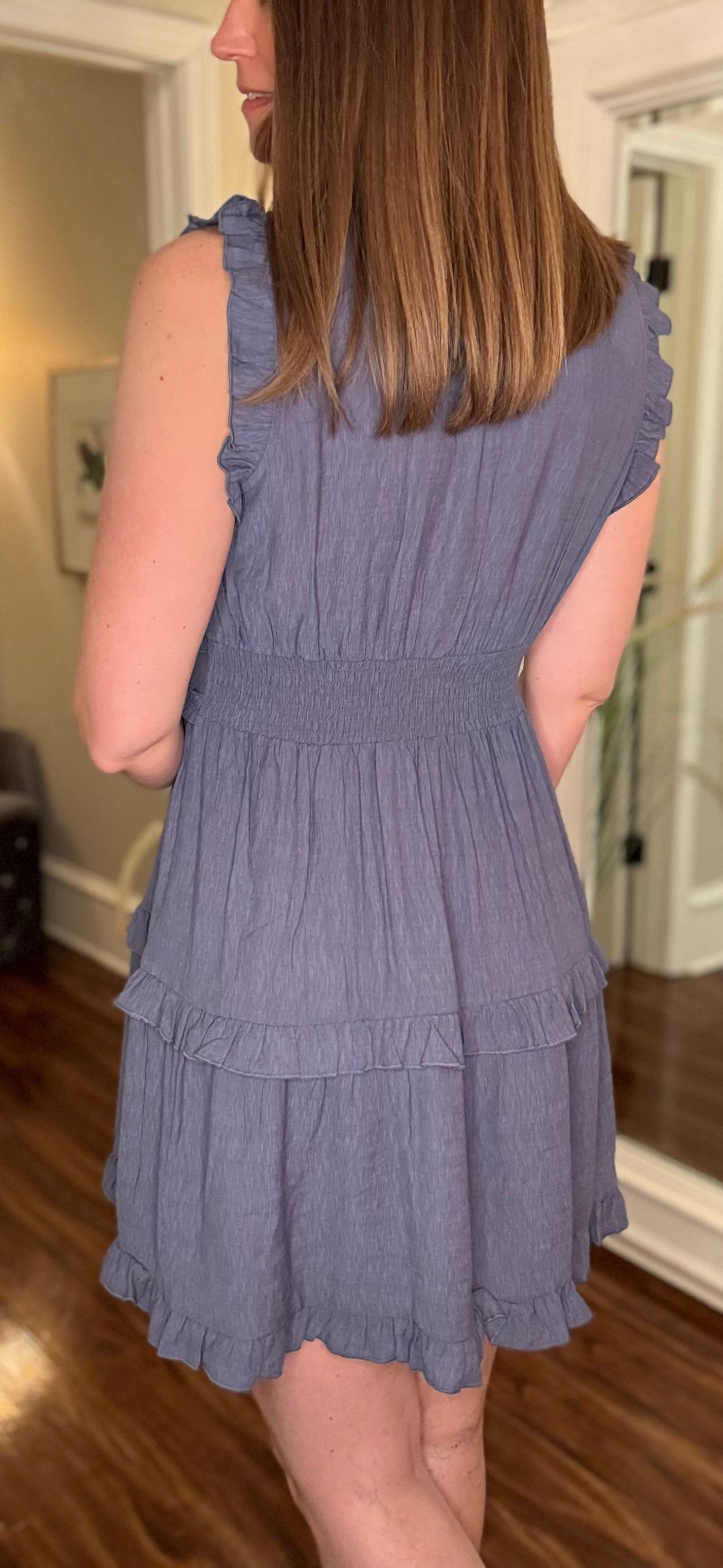PINCH RUFFLE DETAIL MINI DRESS 3.25