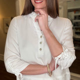 MULTIPLES 3/4 DRAWSTRING SLEEVE TOP 1.29