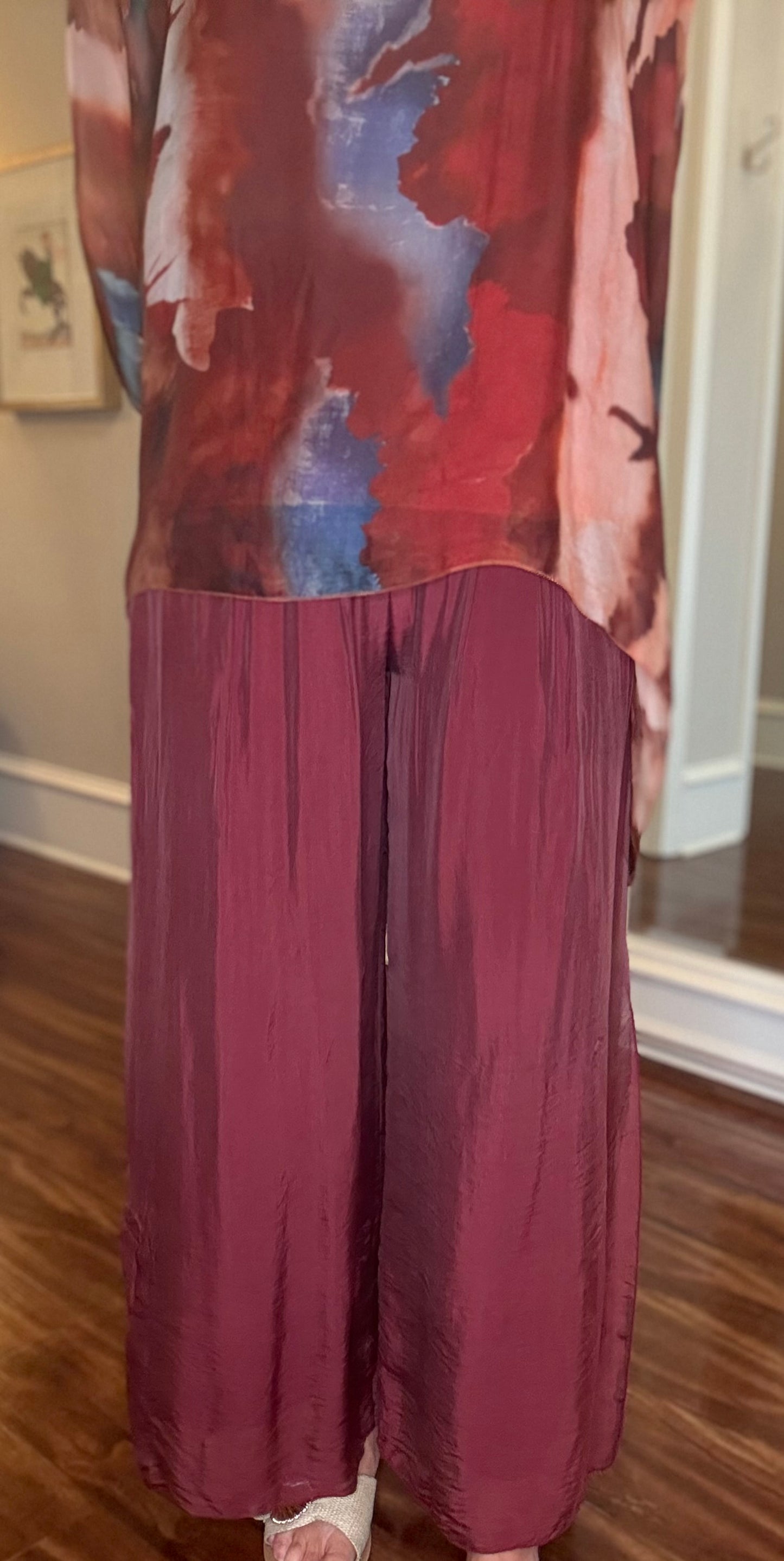 LOOK MODE SIDE SLIT SILK PANT (multiple colors) 3.25