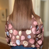 FATE POLKA DOT SATIN BUTTON UP 8.20