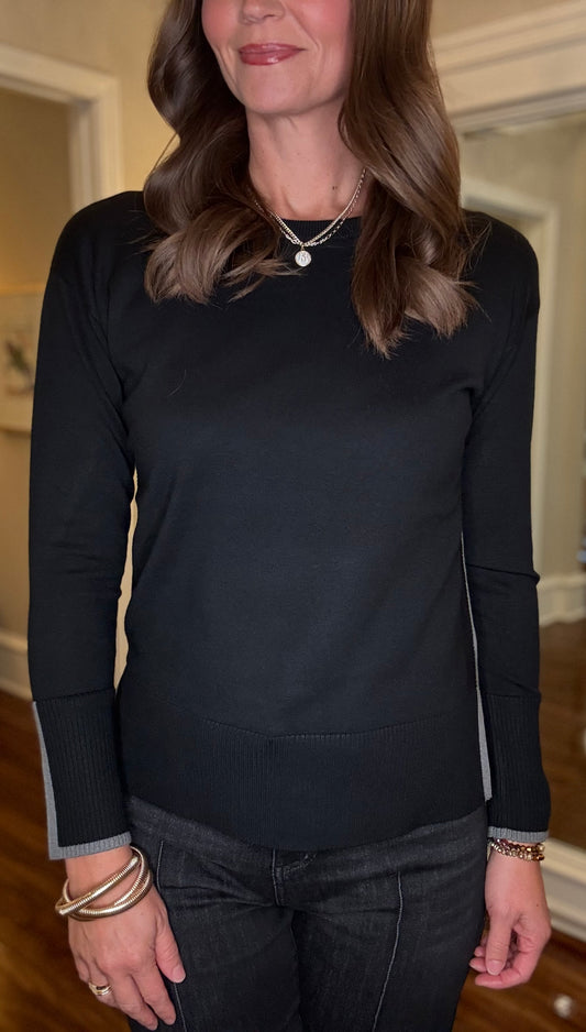 METRIC KNIT CREWNECK WITH CONTRAST COLOR 8.9