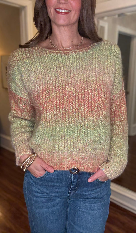 MOLLY BRACKEN LIME GREEN SWEATER WITH SPARKLE 8.15