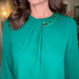 BLOUSE WITH CHAIN LINK NECKLINE 1.9