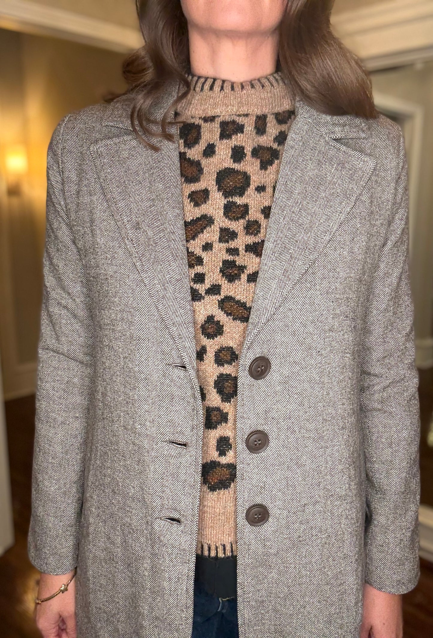 HERRINGBONE LONG COAT 9.10