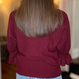 BRAND BAZAR ONE SIZE RUFFLE SLEEVE SWEATER 9.22