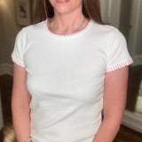 DYLAN BROOKS BLANKET STITCH TEE 3.27
