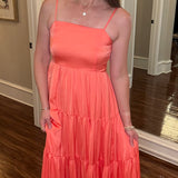 PINCH CORAL TIERED DRESS 5.13