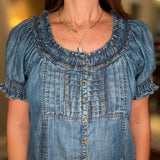 IVY JANE DENIM RUFFLED TOP 8.17