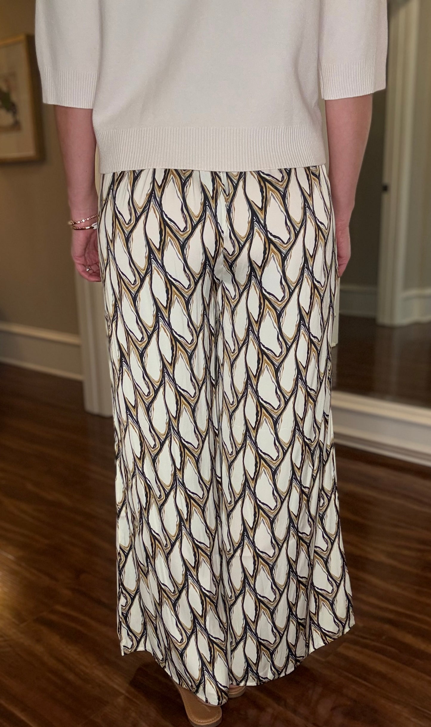 PRINTED WIDE LEG PANTS 12.23