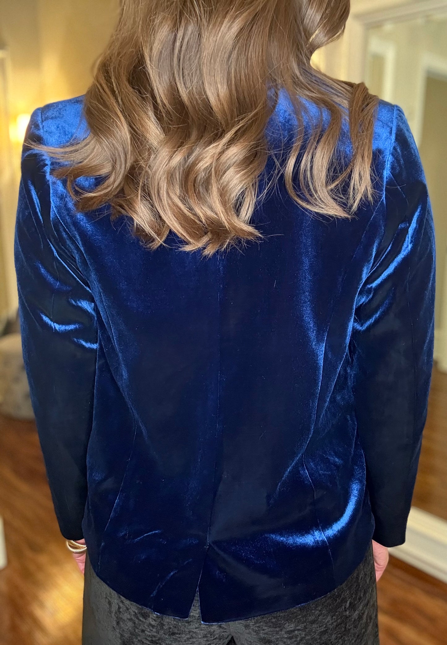 MOLLY BRACKEN BLUE VELVET BLAZER 8.15