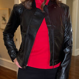 LYSSE MILLICENT PERFERATED VEGAN LEATHER JACKET 9.3