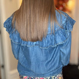 IVY JANE DENIM BOW TOP 10.7