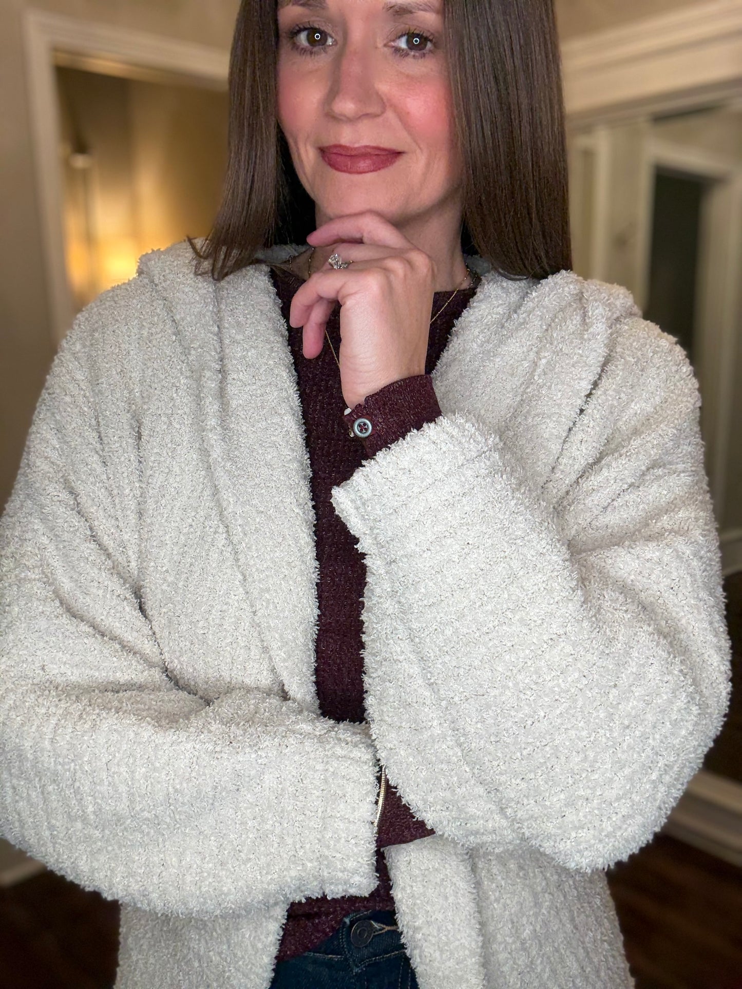 DYLAN COZY OPEN FRONT HOODIE 10.28