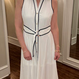 ENTRO WHITE WITH BLUE PIPING MIDI DRESS 3.3