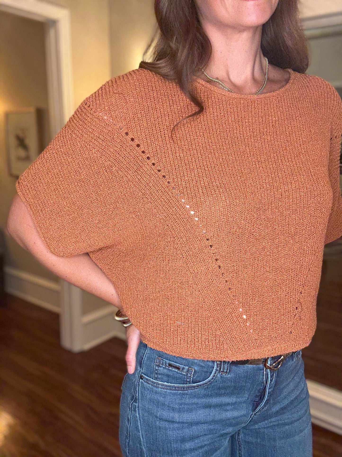 SHORT SLEEVE DOLMAN SWEATER (multiple colors) 8.14