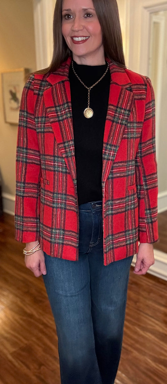 TARTAN PLAID FLANNEL BLAZER 10.2