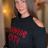 EMBROIDERED KC SWEATER WITH CUT OUTS 8.17