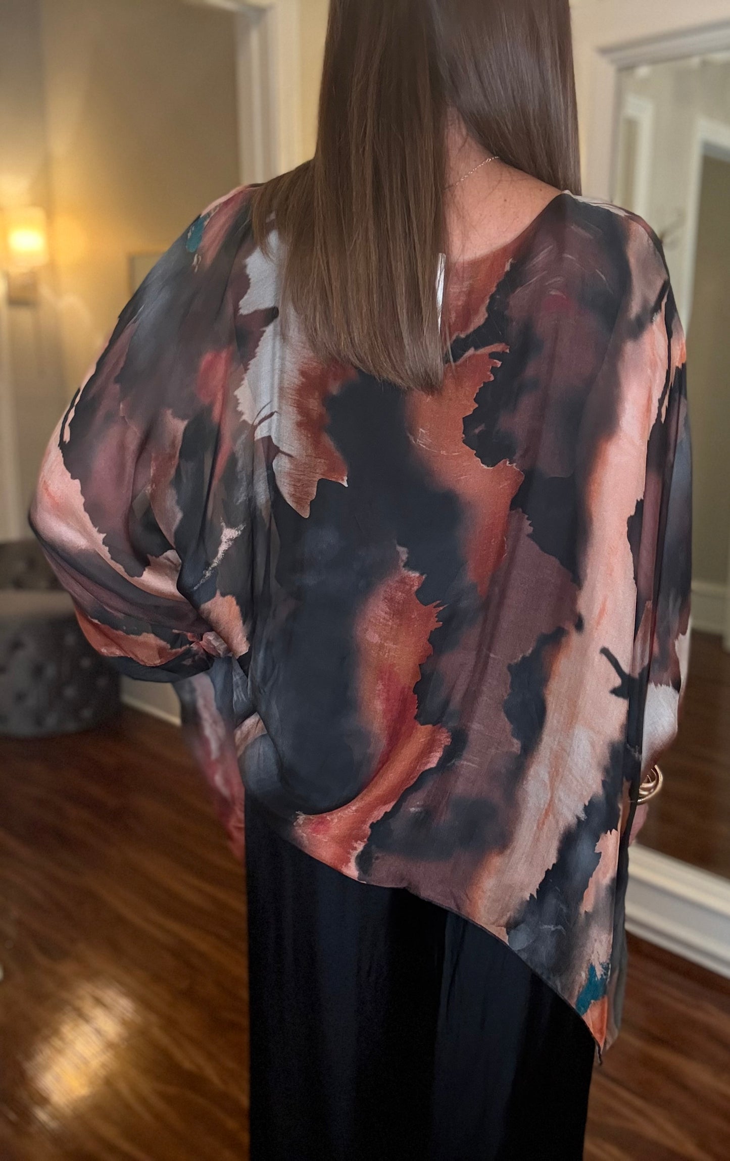 LOOK MODE PRINTED SILK BLOUSE (multiple colors) 8.26