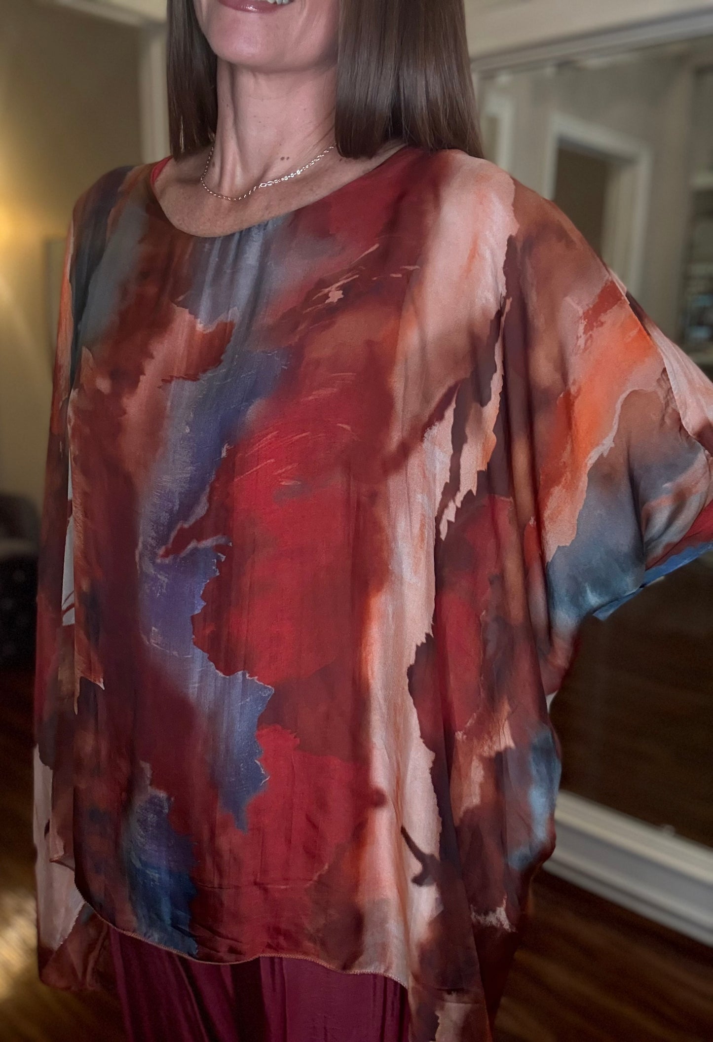 LOOK MODE PRINTED SILK BLOUSE (multiple colors) 8.26