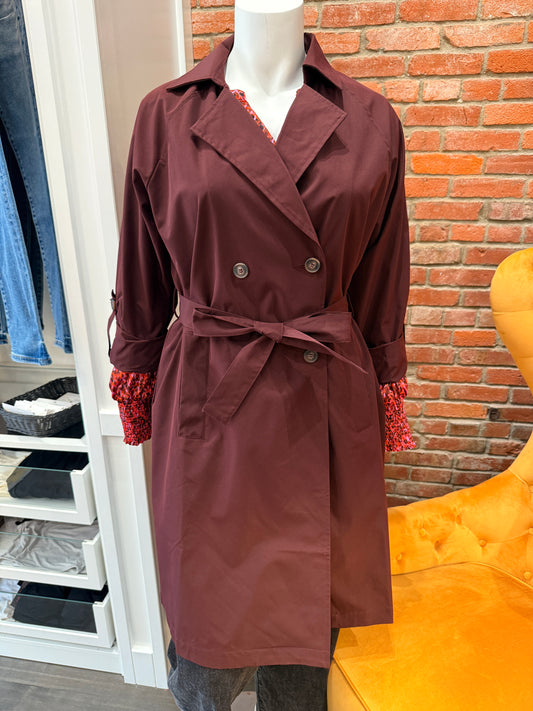 MAROON TRENCH COAT EXTENDED SIZE
