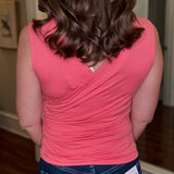 SLEEVELESS FAUX WRAP TOP 12.23