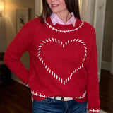 HEART STITCHED SWEATER 12.22