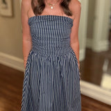 PINCH STRIPED TUBE MIDI DRESS 6.4