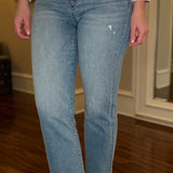 CARLENE MID RISE SLIM STRAIGHT CROP DENIM 1.8