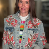 POL SEQUIN AND EMBROIDERED JEAN JACKET 7.1
