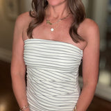 BISHOP & YOUNG DIAZ STRAPLESS DRESS 6.9