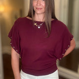 ENTRO WINE SWEATER WITH GROMMETS 7.2