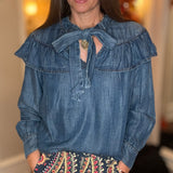 IVY JANE DENIM BOW TOP 10.7
