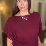 ENTRO WINE SWEATER WITH GROMMETS 7.2