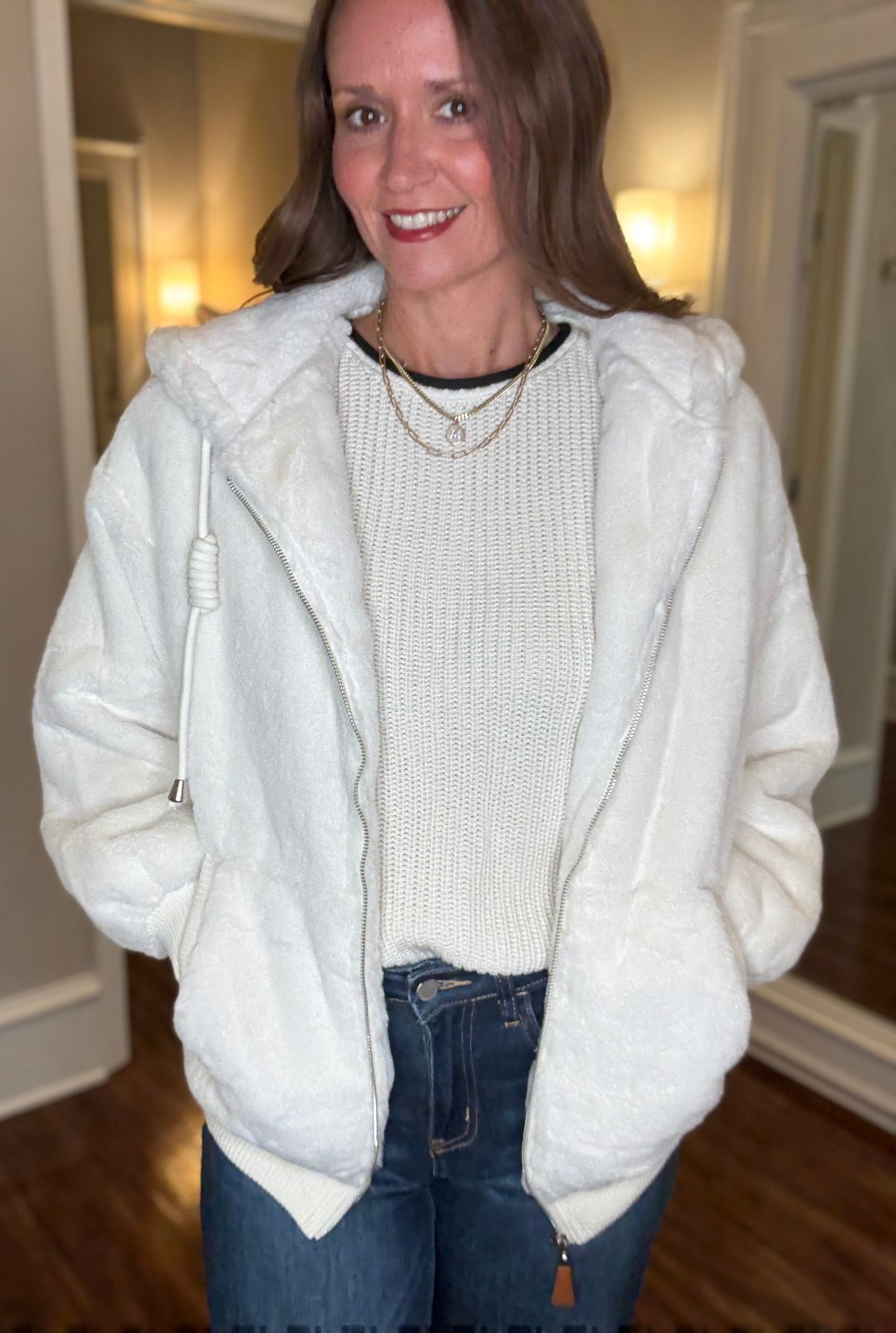 BLU IVY FUR HOODIE JACKET 7.15