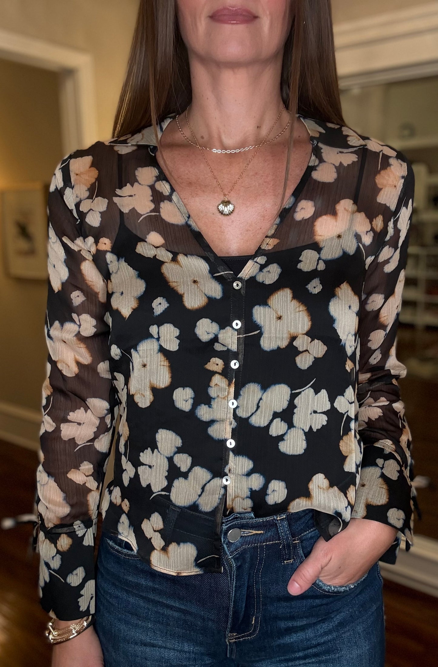 LUCY PARIS MORRIS BUTTON DOWN TOP 9.5